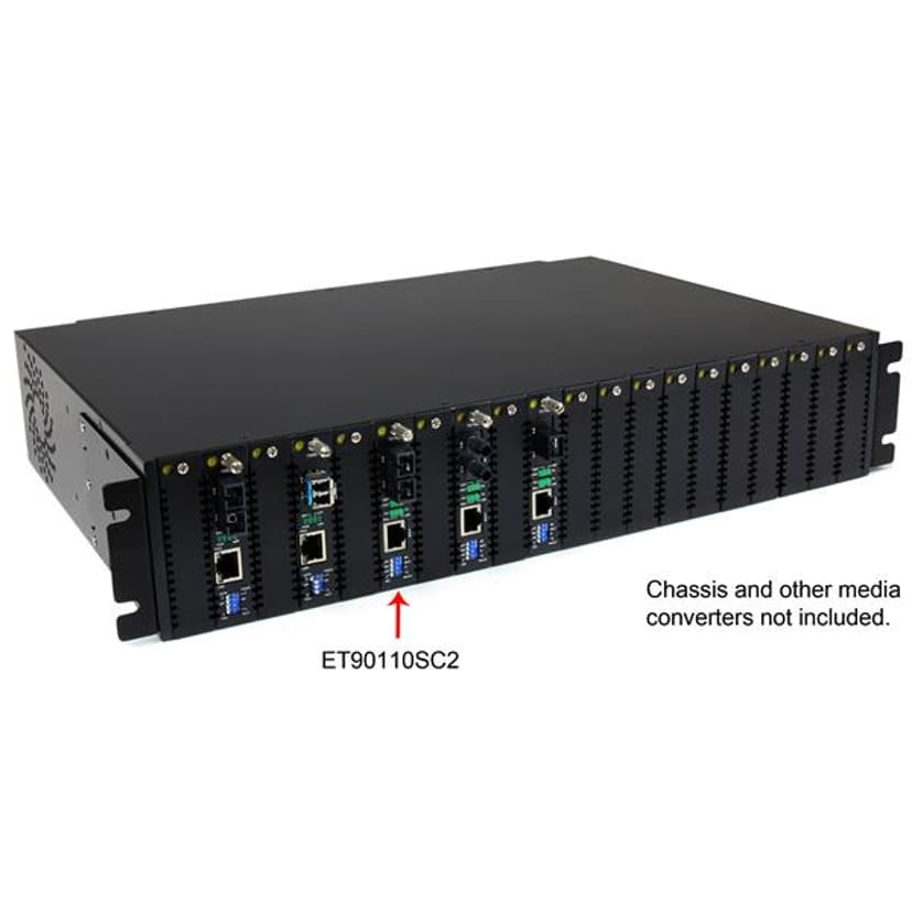 Startech StarTech.com ET90110SC2 mediakonverterare för nätverk 200 Mbit/s 1310 nm Flerläge Svart