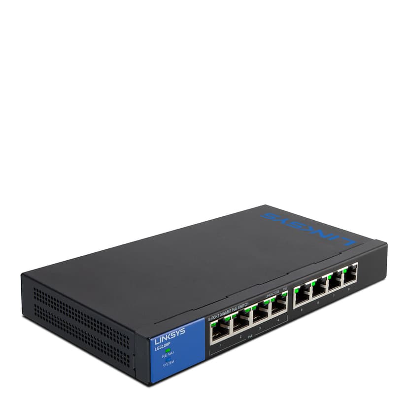 Linksys LGS108P 8-Port Business Desktop Gigabit PoE+ Switch