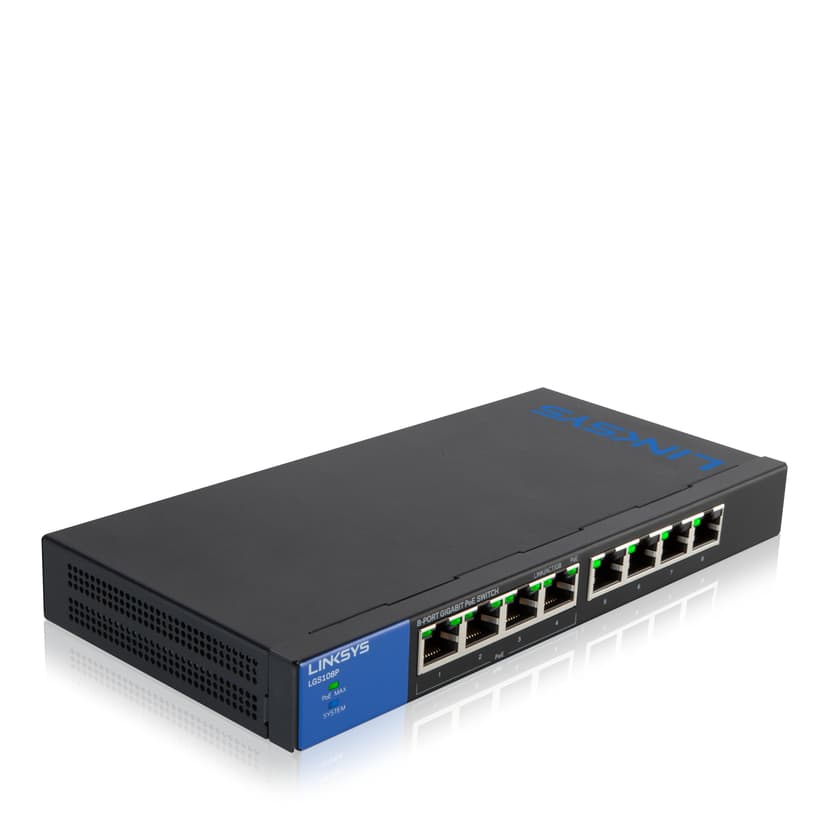 Linksys LGS108P 8-Port Business Desktop Gigabit PoE+ Switch