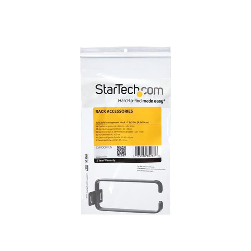 Startech 1U Vertical Rack Cable Management D-Ring
