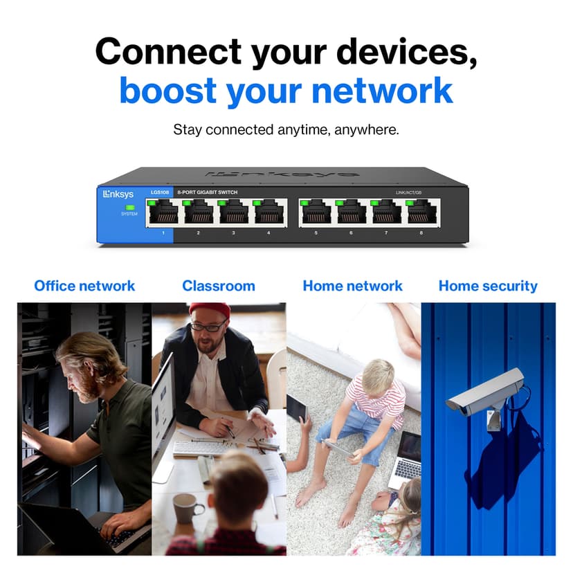 Linksys LGS108 8-Port Business Desktop Gigabit Switch