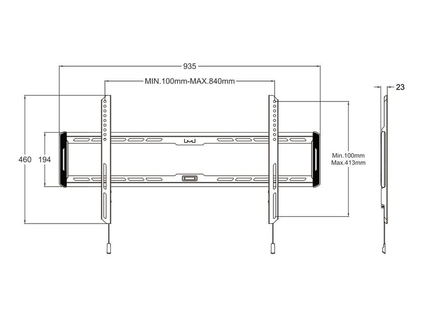 Multibrackets M Universal Wallmount Fixed Large