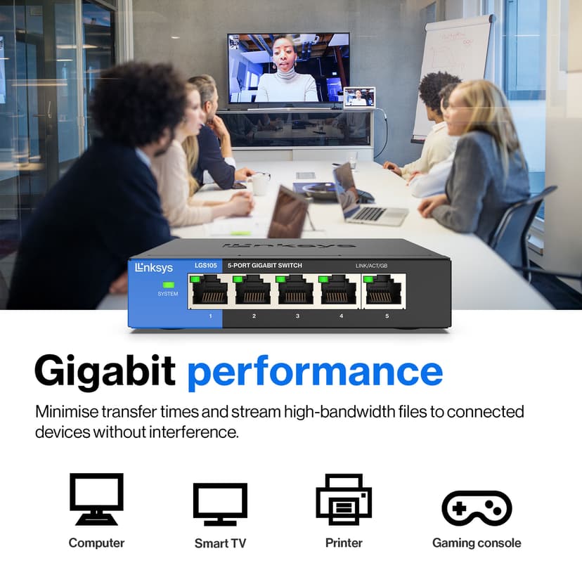 Linksys LGS105 5-Port Business Desktop Gigabit Switch
