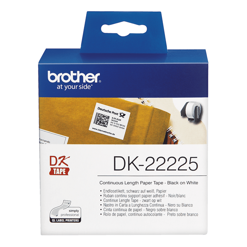 Brother Tape Papper 38mm x 30.5m Svart/Vit