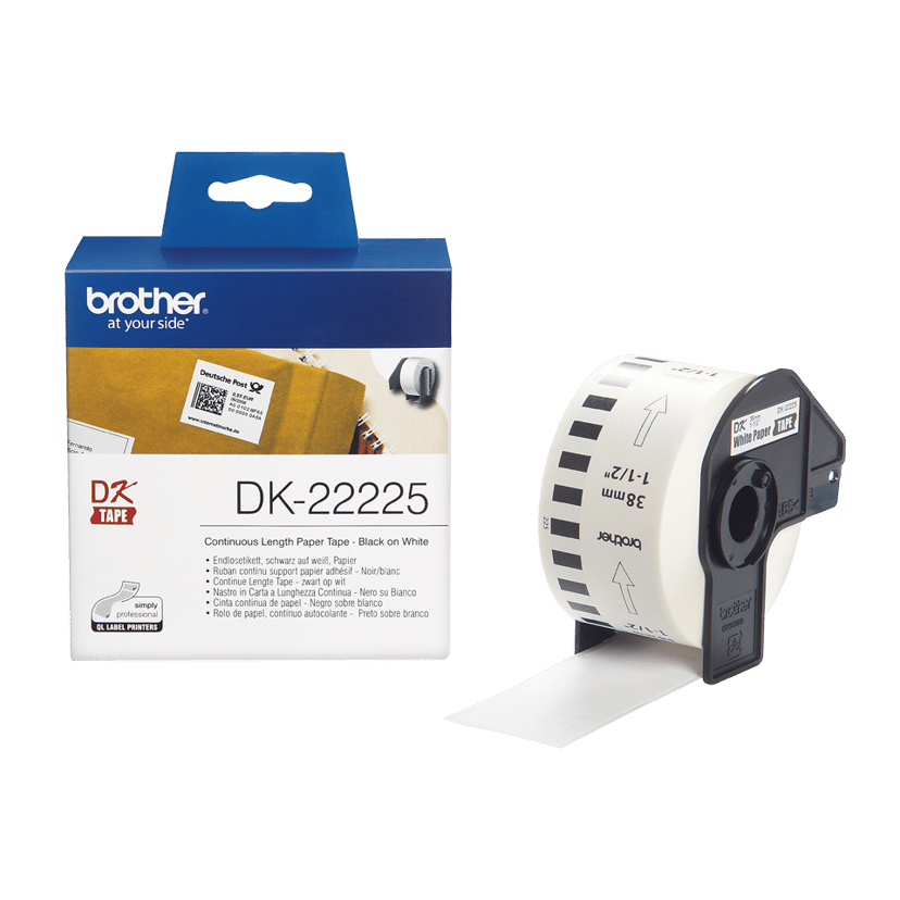 Brother Tape Papper 38mm x 30.5m Svart/Vit