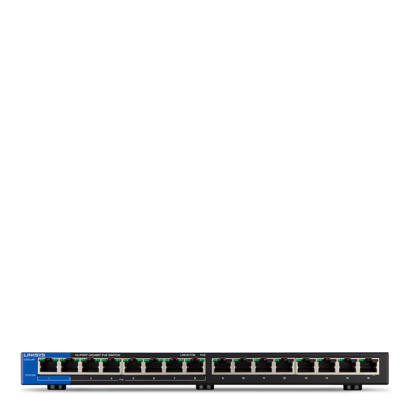 Linksys LGS116P 16-Port Business Desktop Gigabit PoE+ Switch
