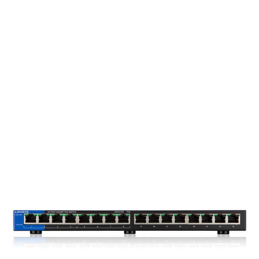 Linksys LGS116P 16-Port Business Desktop Gigabit PoE+ Switch