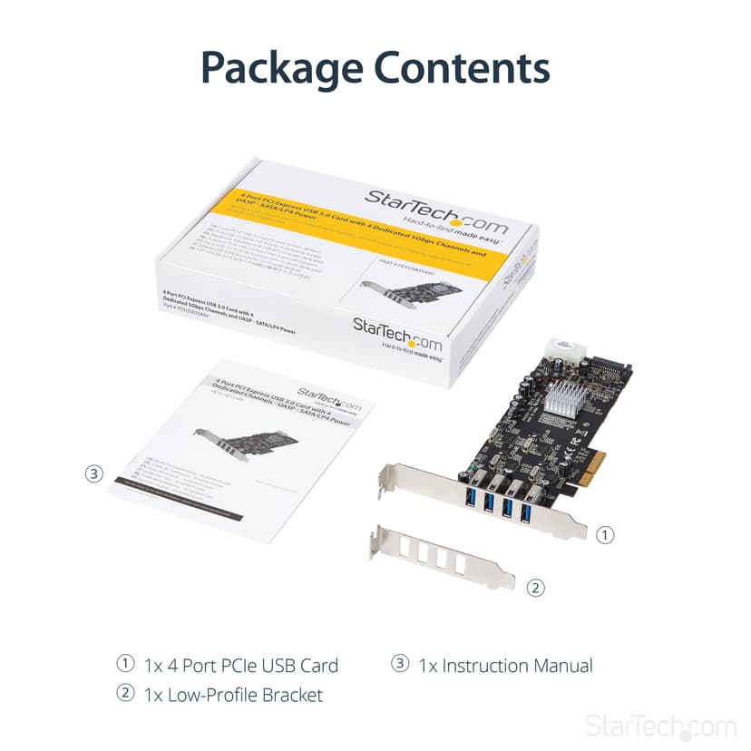 Startech 4 Port PCI Express USB 3.0 Card W/ 4 Dedicated Channels