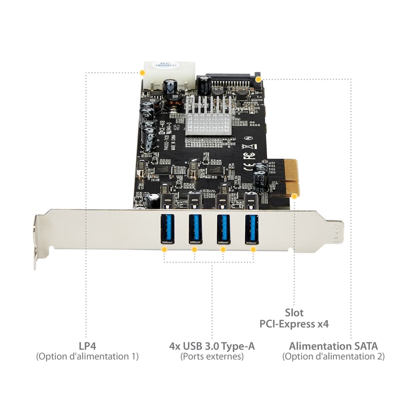 Startech 4 Port PCI Express USB 3.0 Card W/ 4 Dedicated Channels
