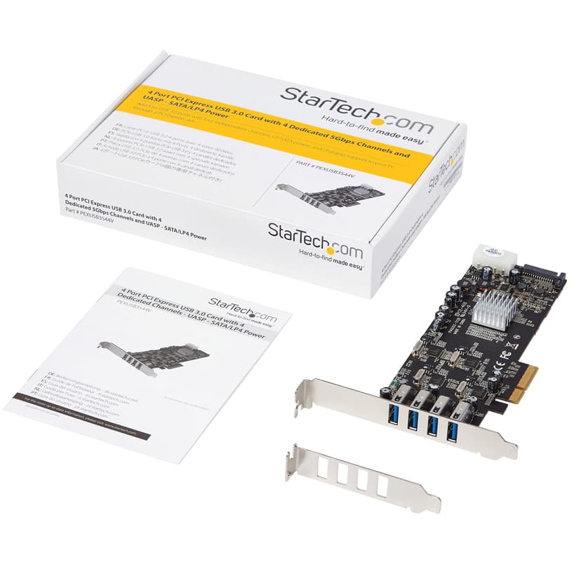 Startech 4 Port PCI Express USB 3.0 Card W/ 4 Dedicated Channels