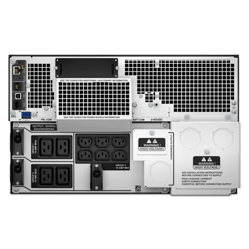 APC Smart-UPS On-Line SRT10KRMXLI - 10kW/VA, 6x C13 + 4x C19 + hardwire 1 fase uitgang, rackmountable, Embedded NMC