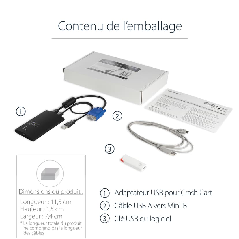 Startech KVM Console to Laptop USB 2.0 Portable Crash Cart Adapter with File Transfer
