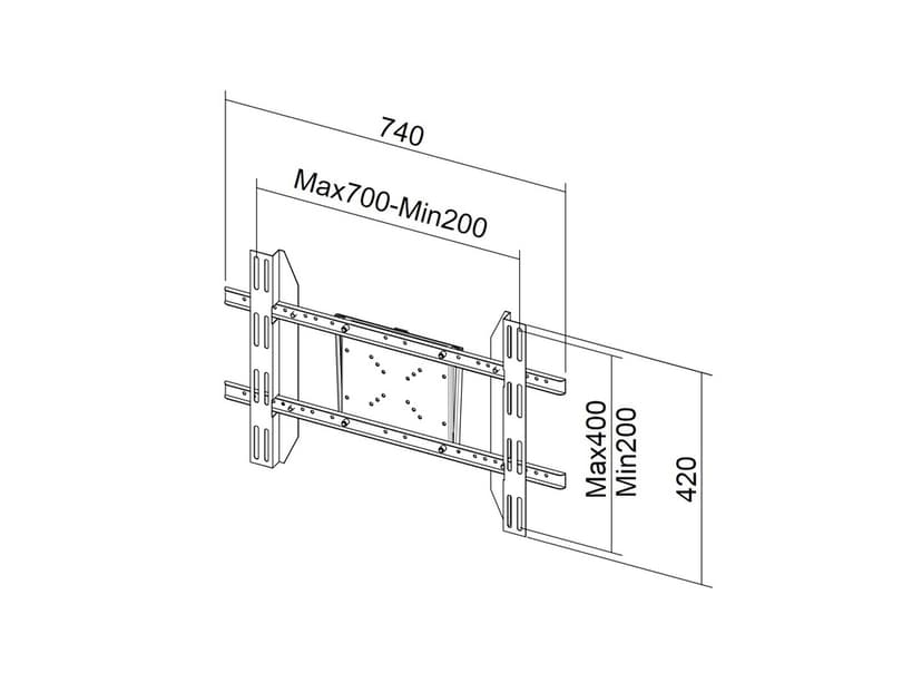 Multibrackets M Display Single Screen VESA Mount, musta