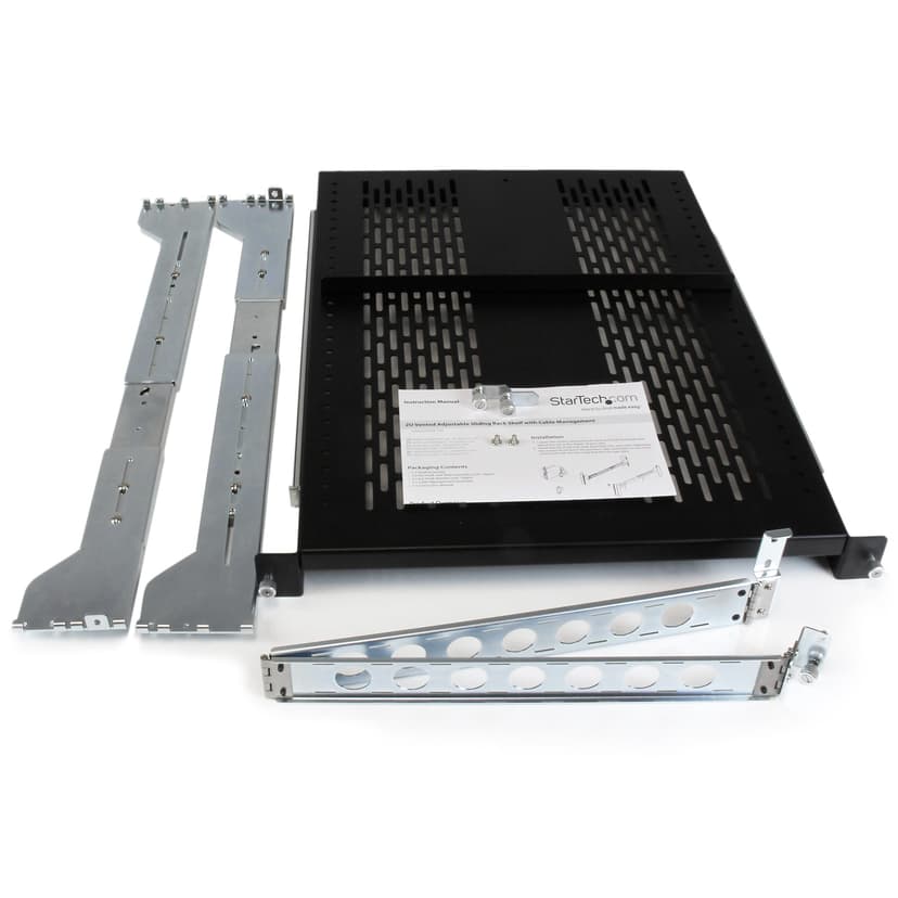 Startech 2U Adjustable Vented Sliding Rack Shelf w/ Cable Management