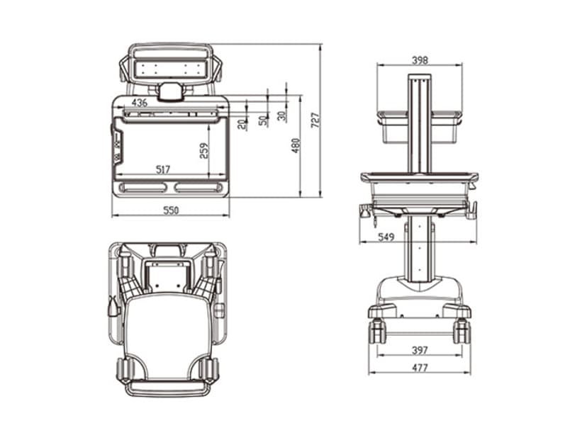 Multibrackets M Universal Workstation Cart NB / UPS
