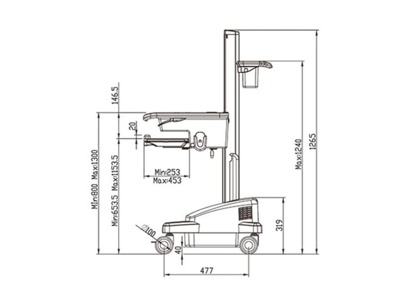 Multibrackets M Universal Workstation Cart NB / UPS