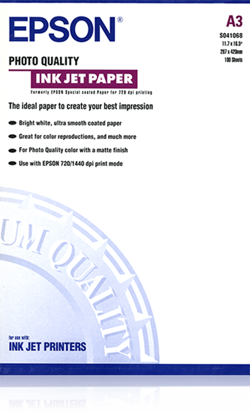 Epson Papper Photo Quality A3 100-ark 102G