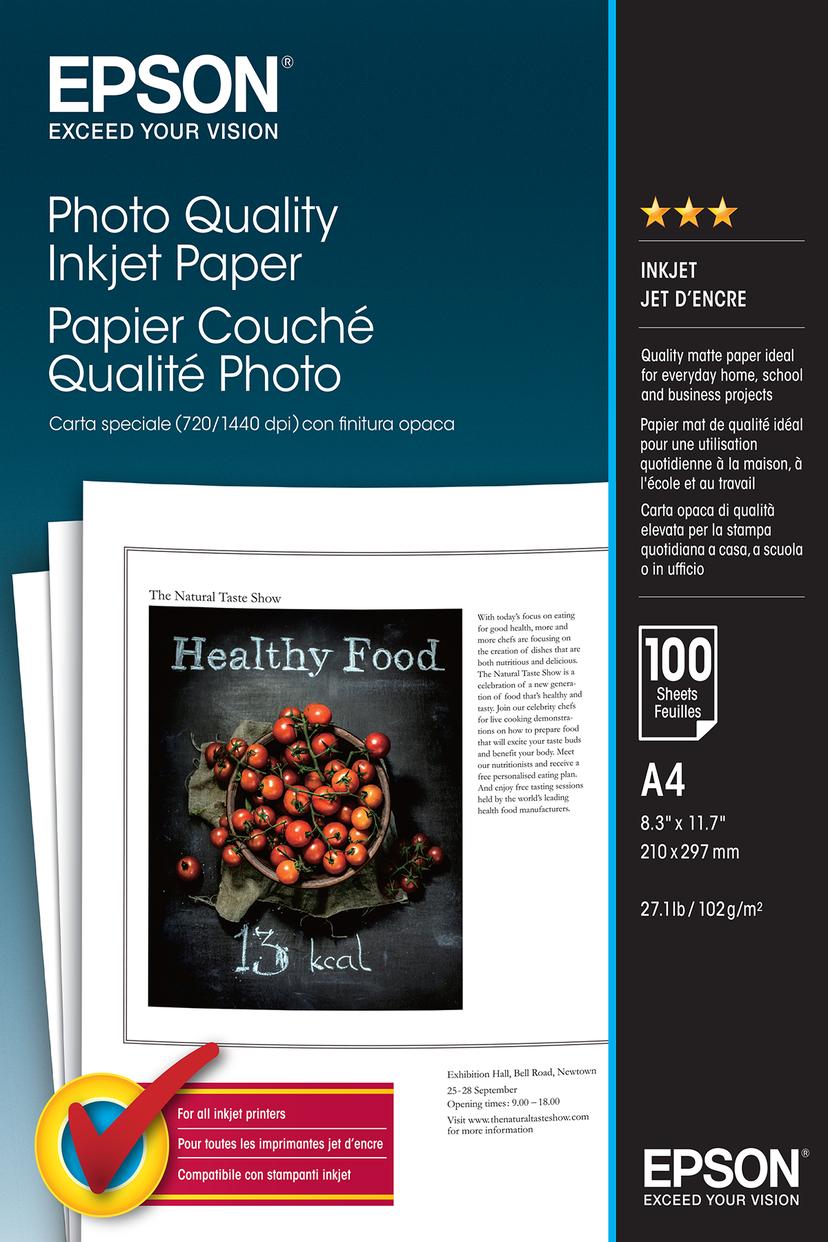 Epson Papper Photo Quality A4 100-ark 102G