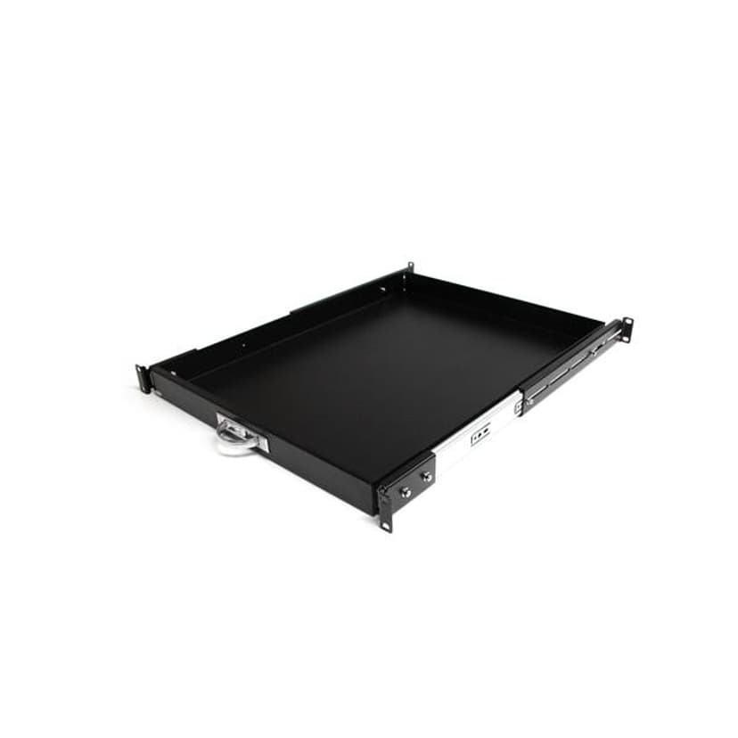 Startech 1U 56cm deep, sliding rack cabinet shelf, Black