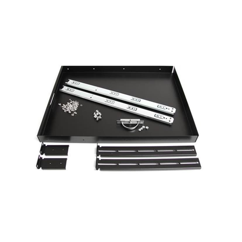 Startech 1U 56cm djup utdragbar rackhylla, svart