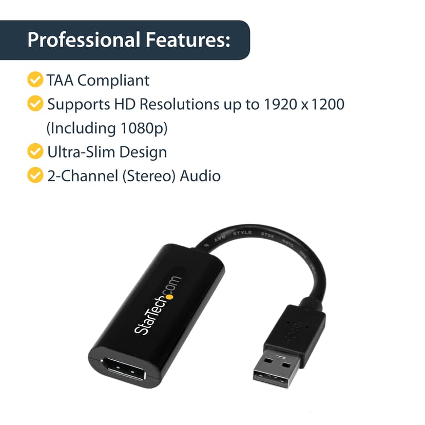 Startech StarTech.com Smal USB 3.0 till externt HDMI-videokort, flerskärmsadapter – 1920x1200/1080p