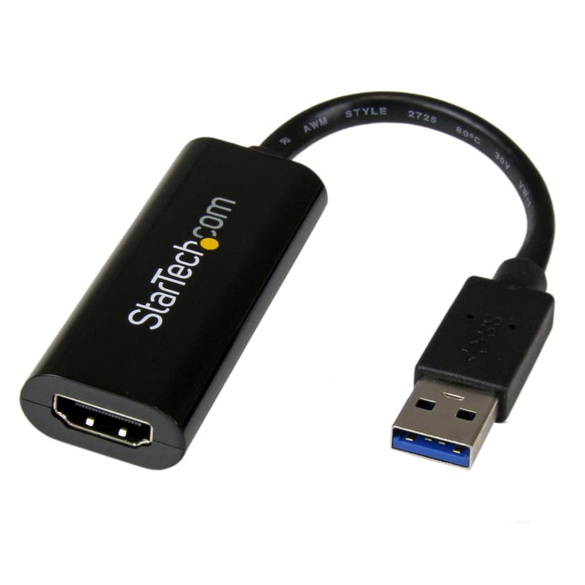 Startech StarTech.com USB 3.0 naar HDMI Adapter - 1080p (1920x1200) - Compacte USB Type-A naar HDMI Display Adapter Converter voor Extra Monitor - Externe Video & Grafische Kaart - Zwart - Enkel Windows