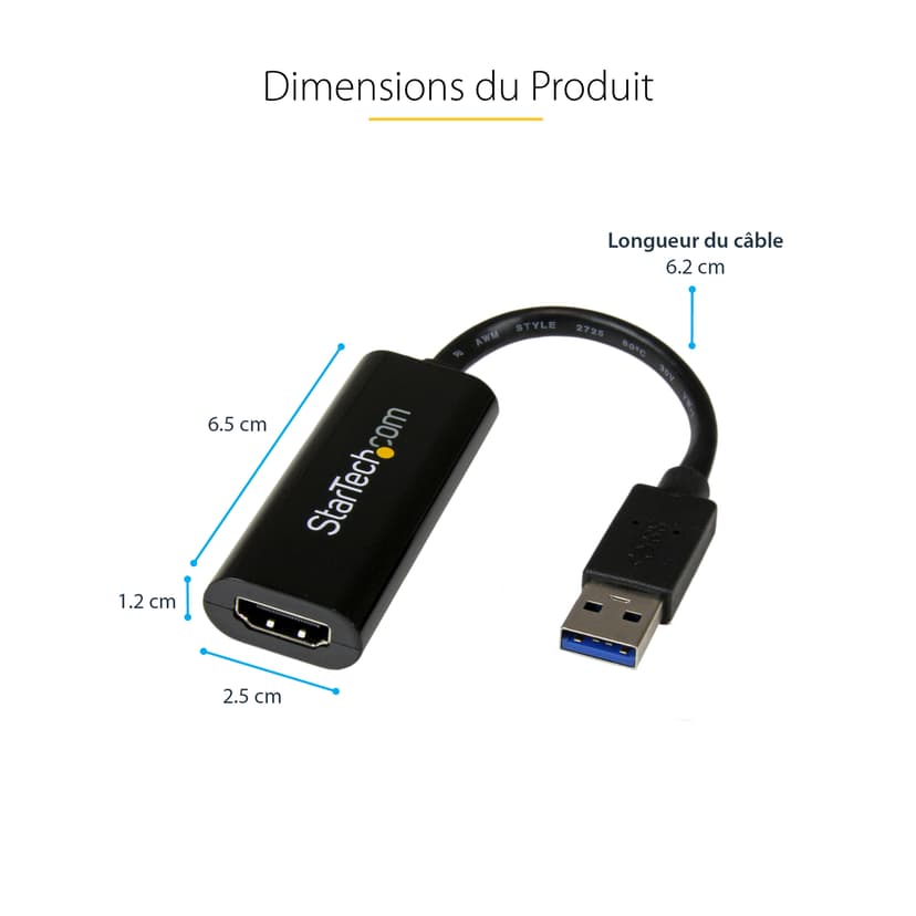 Startech StarTech.com Smal USB 3.0 till externt HDMI-videokort, flerskärmsadapter – 1920x1200/1080p