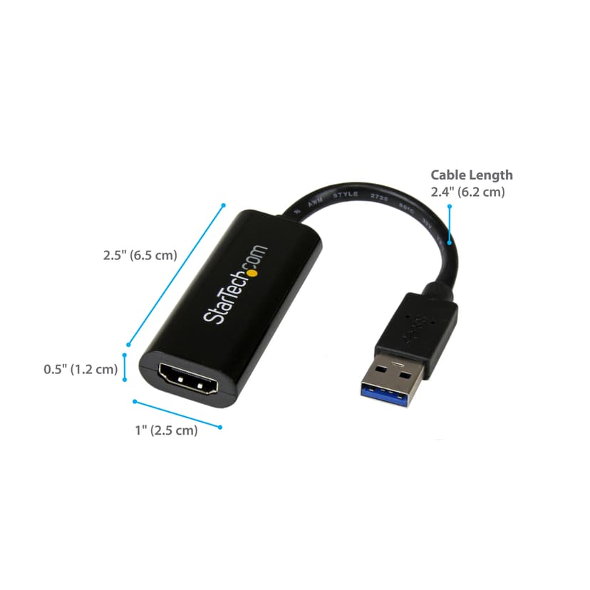 Startech StarTech.com Smal USB 3.0 till externt HDMI-videokort, flerskärmsadapter – 1920x1200/1080p