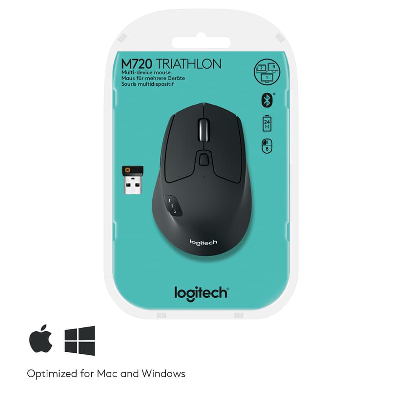 Logitech M720 Triathlon Wireless RF trådløs + Bluetooth
