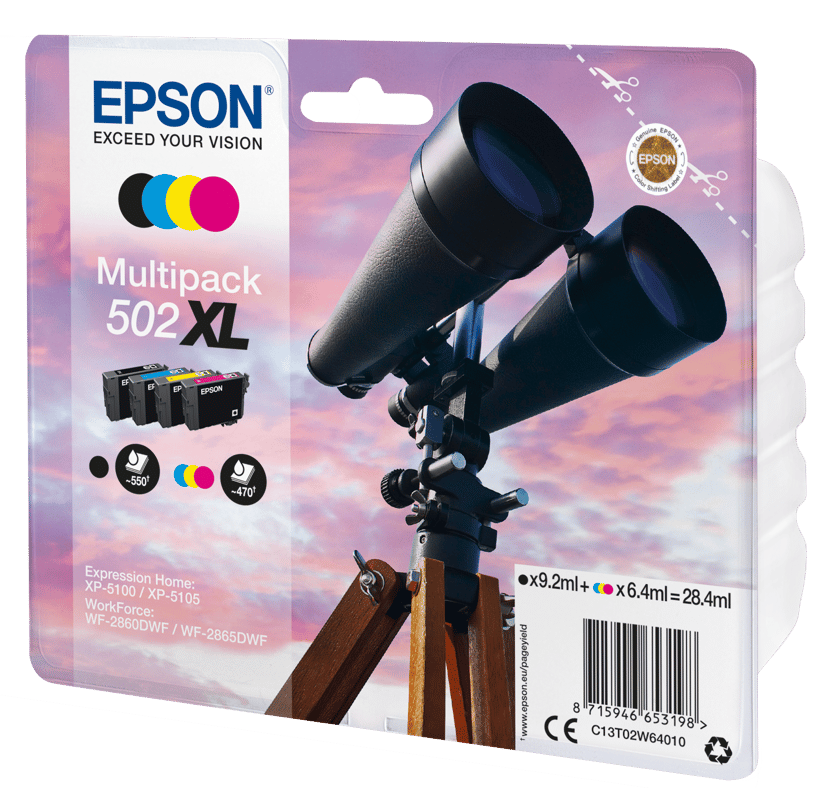 Epson Bläck Multipack (BK/C/M/Y) 502XL - XP-5100/5105/WF-2860