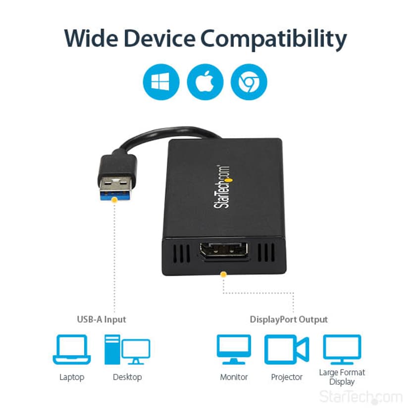 Startech USB 3.0 to 4K DisplayPort External Multi Monitor Video Graphics Adapter ulkoinen videoadapteri