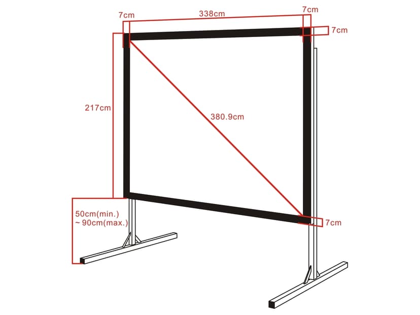Multibrackets M Quick Fold Projektorduk 16:10 323x202 150''