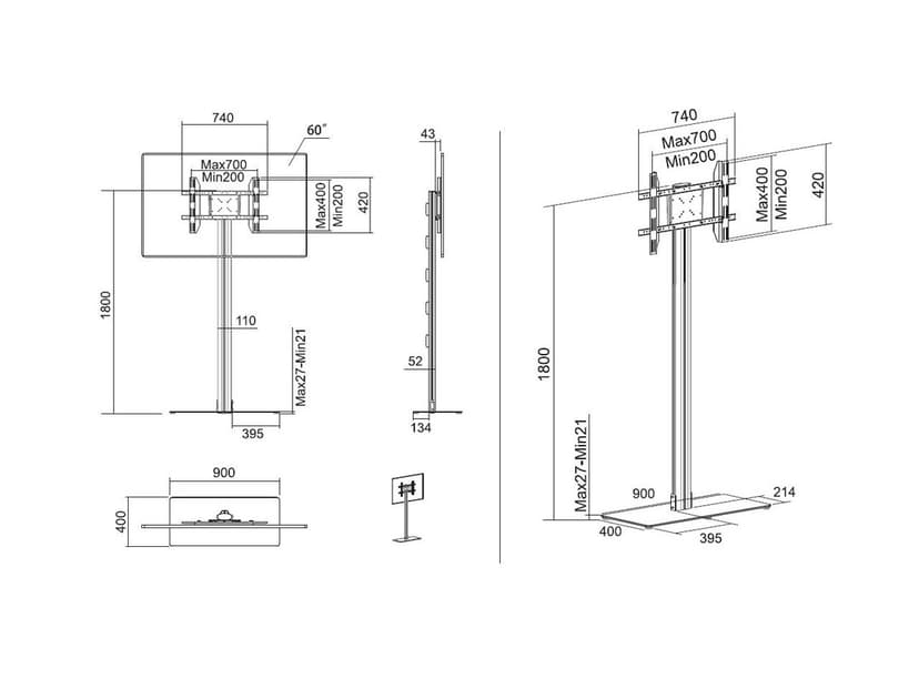Multibrackets M Display Stand 180 Single