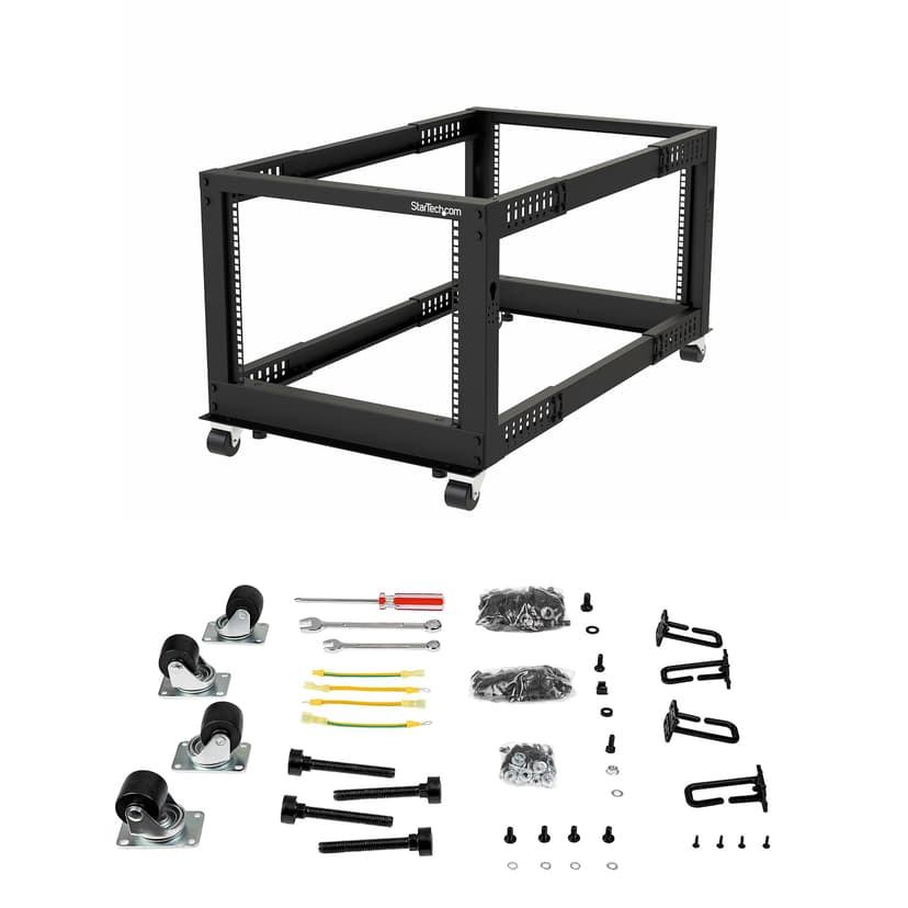 Startech 12U Adjustable Depth Open Frame 4 Post Server Rack