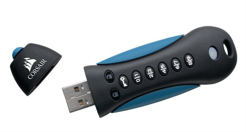 Corsair Padlock 3 64GB USB Type-A Svart, Blå