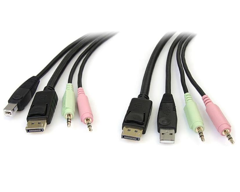 Startech 4-in-1 USB DisplayPort KVM Switch Cable w/ Audio & Microphone