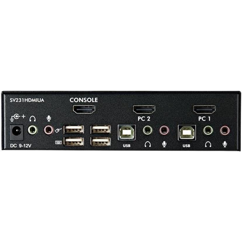 Startech 2-poort USB HDMI KVM-switch met Audio en USB 2.0-hub