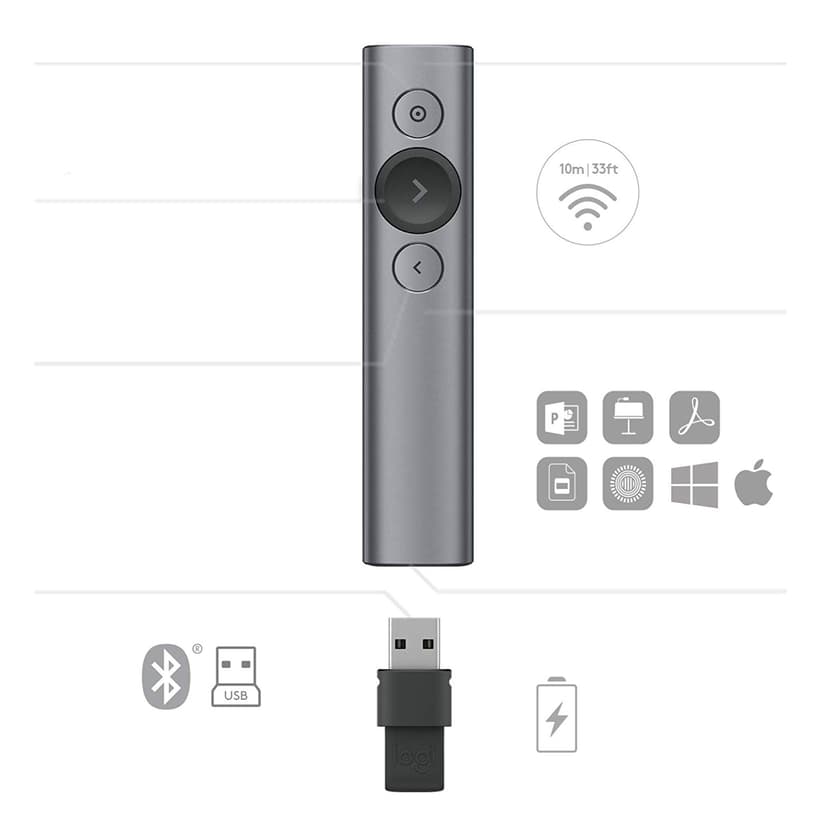 Logitech Spotlight Presentation Remote - Slate