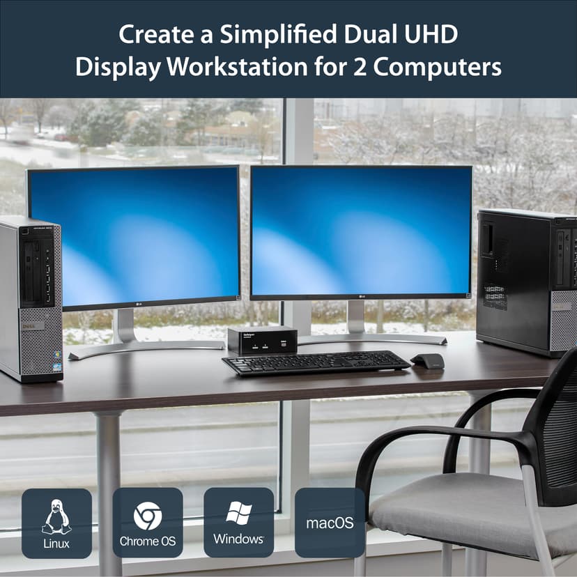 Startech 2 Port DisplayPort Dual-Monitor KVM Switch