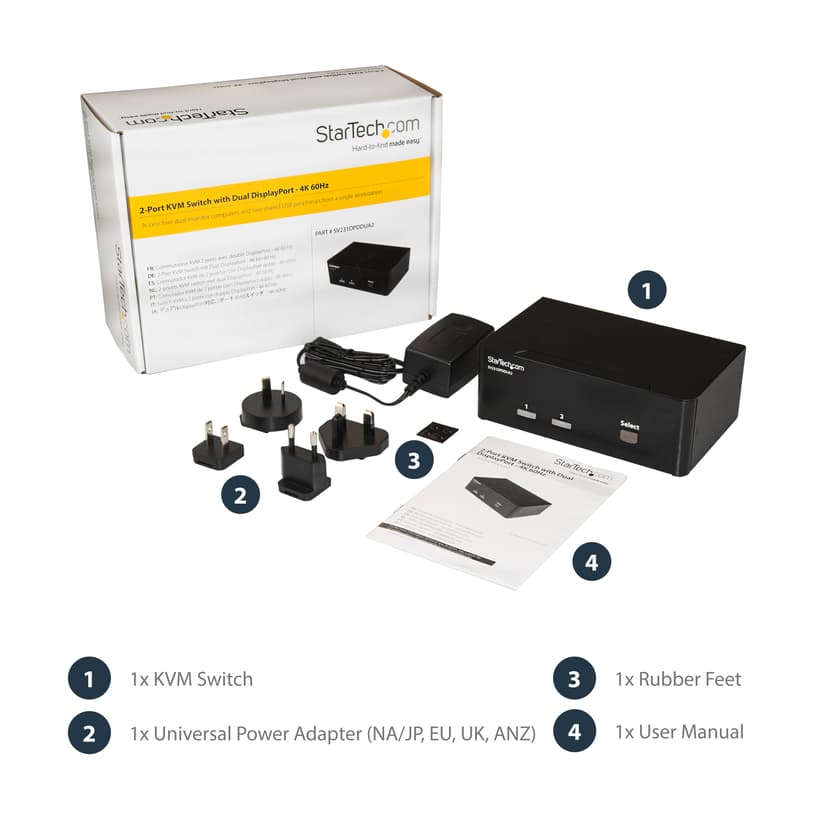Startech KVM Switch 4K 2-Ports