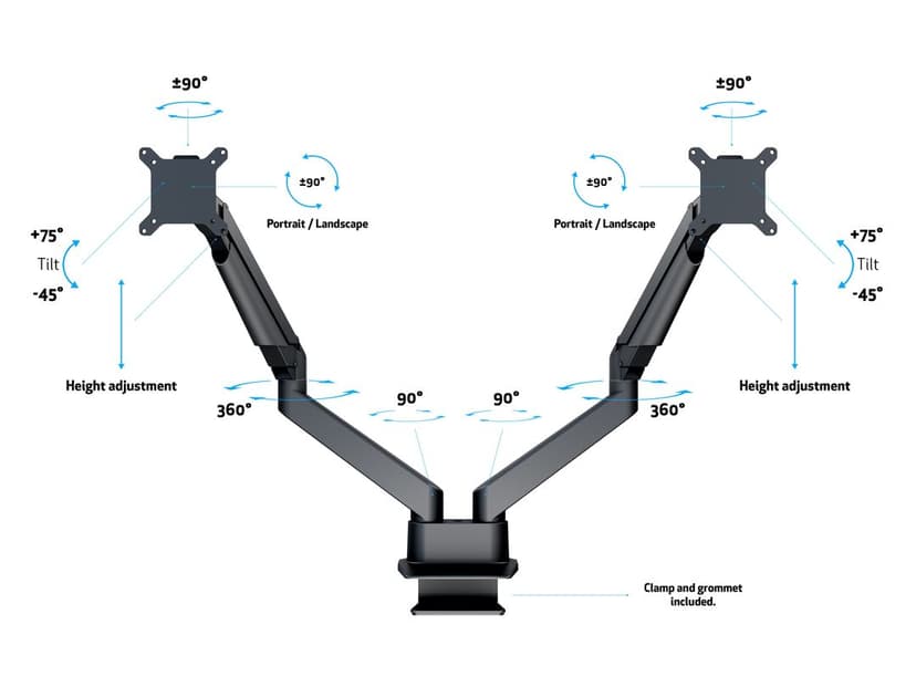 Multibrackets M VESA Gas Lift Arm Dual Side By Side
