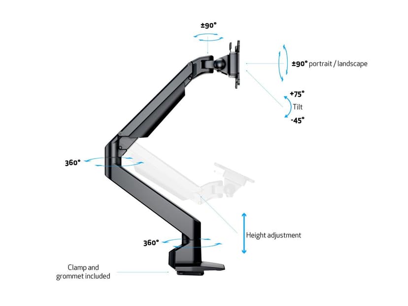 Multibrackets M VESA Gas Lift Arm Single HD