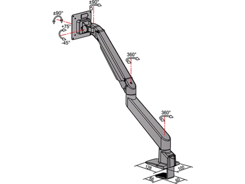 Multibrackets M VESA Gas Lift Arm Single HD