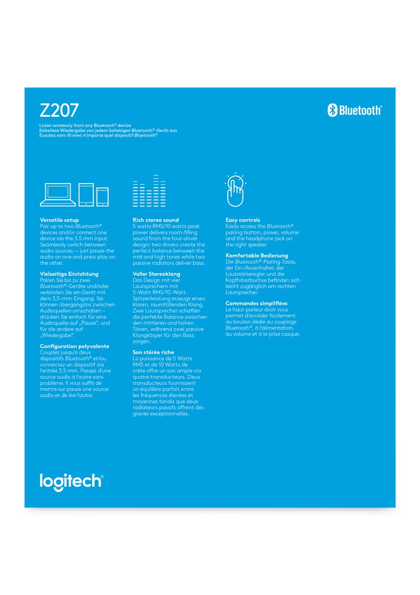 Logitech Z207 Bluetooth Hvid