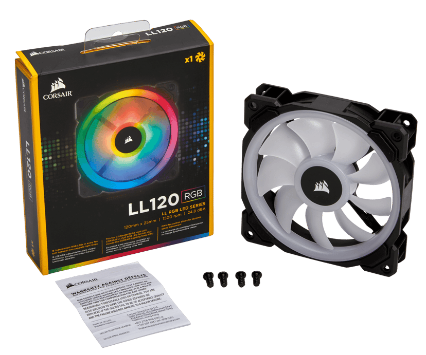 Corsair LL120 RGB PWM Single P Fläkt Svart, Vit