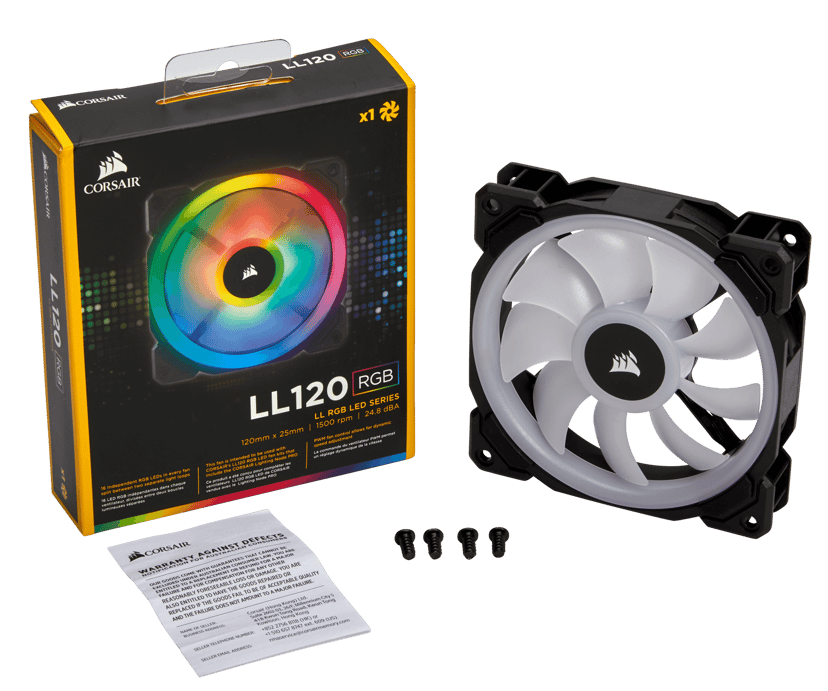 Corsair LL120 RGB PWM Single P Vifte Hvit, Sort