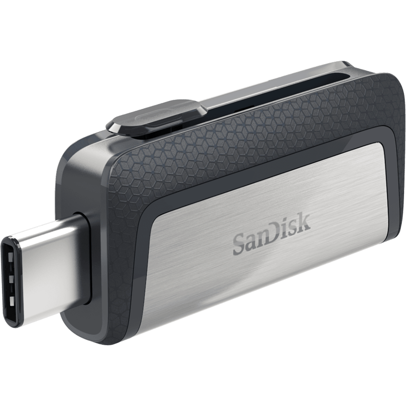 SanDisk Ultra Dual 64GB USB Type-A / USB Type-C Sort, Sølv