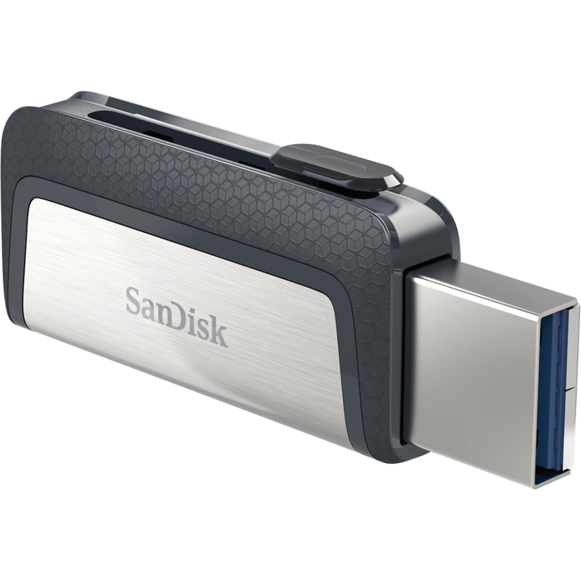 SanDisk Ultra Dual 64GB USB Type-A / USB Type-C Musta, Hopea