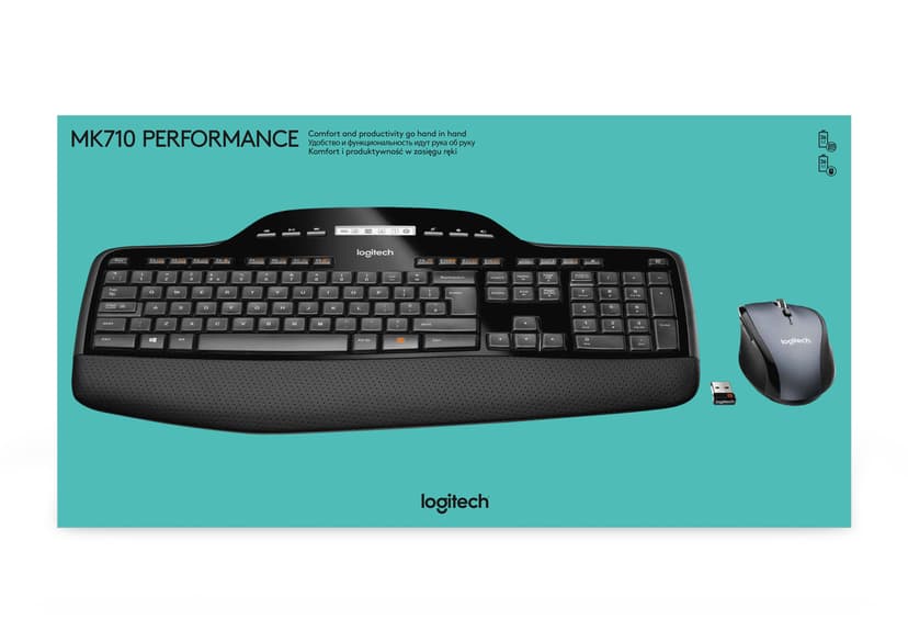 Logitech Wireless Desktop MK710 - tastatur og mus-sæt - US Trådløs US International