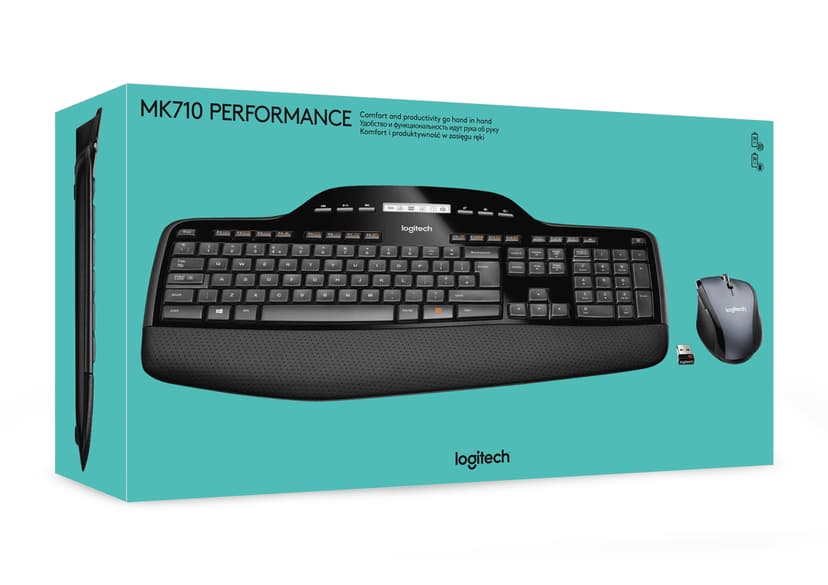 Logitech Wireless Desktop MK710 - tastatur og mus-sæt - US Trådløs US International